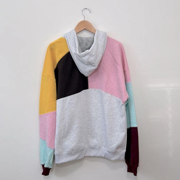 Fashion Sweatshirt Hoodies Womens Large gray pink yellow Long Sleeves New - Picture 7 of 8